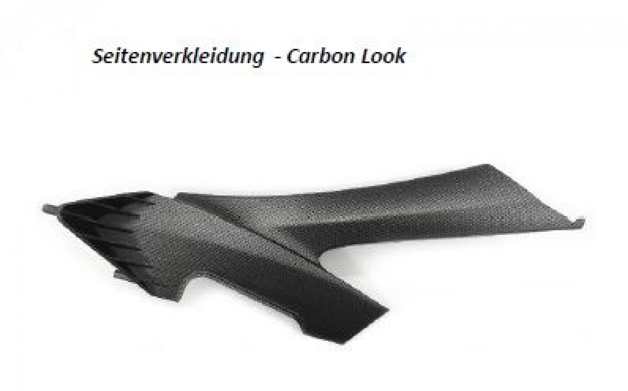 Side panel, plastic, left, carbon