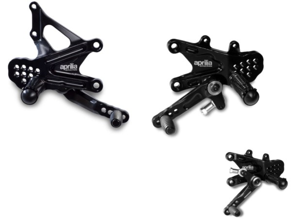 Footrest set black for Aprilia RSV4 / Tuono V4 1100 (21-)